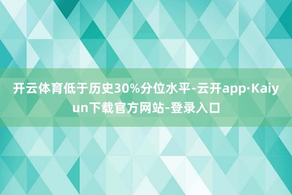 开云体育低于历史30%分位水平-云开app·Kaiyun下载官方网站-登录入口