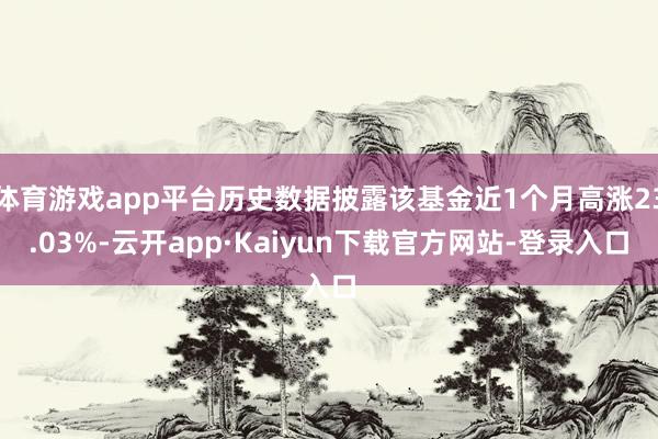 体育游戏app平台历史数据披露该基金近1个月高涨23.03%-云开app·Kaiyun下载官方网站-登录入口